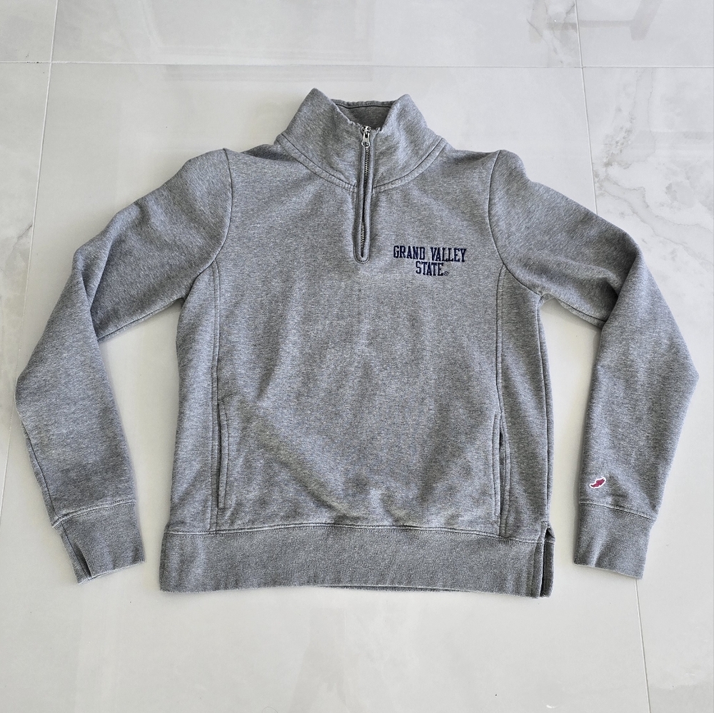 Grand Valley State University League Quarter-Zip Pullover - Gray & Blue - Small